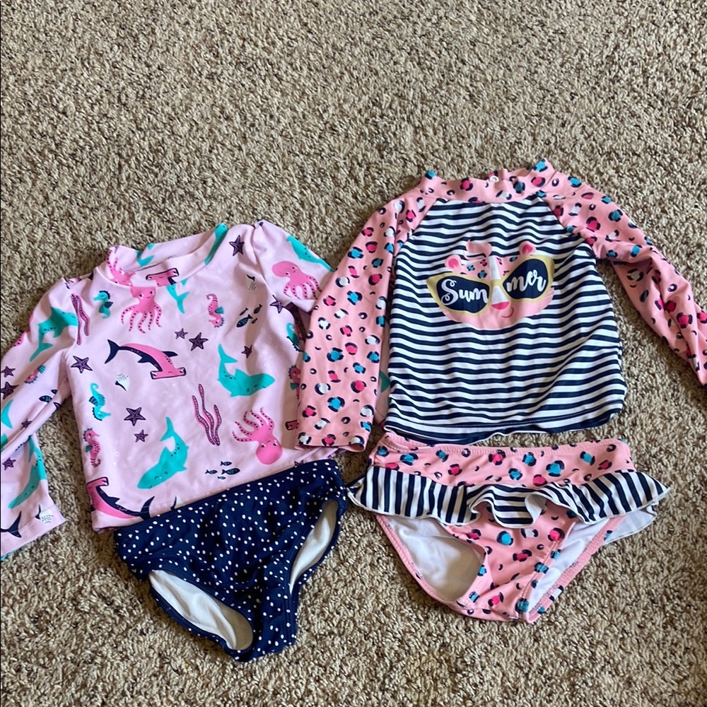 Girls Rashguard Swim Suits - Size 3T